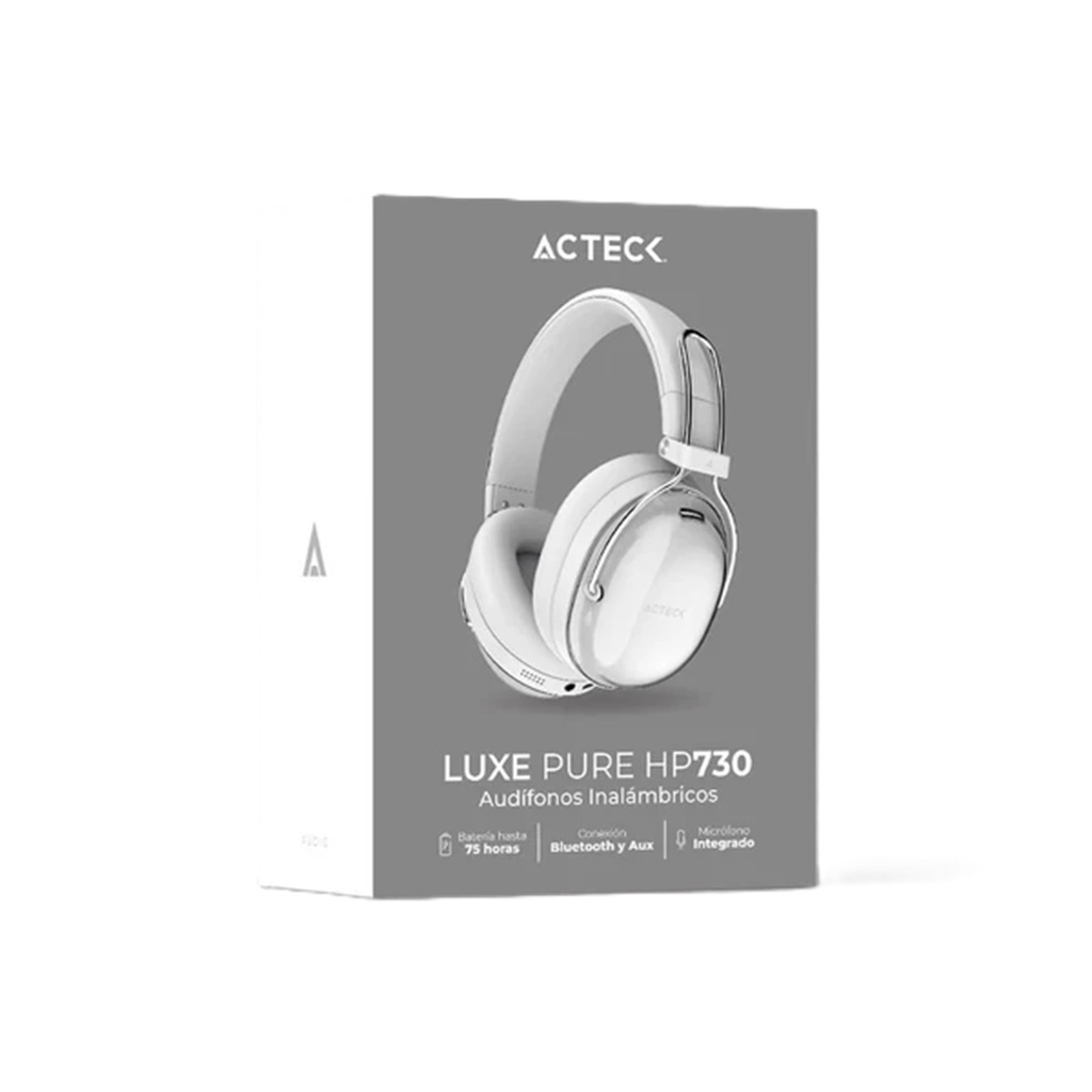 Audífonos Inalámbricos Bluetooth Acteck Luxe Pure HP730 Elite Series Con Cancelación De Ruido Activo