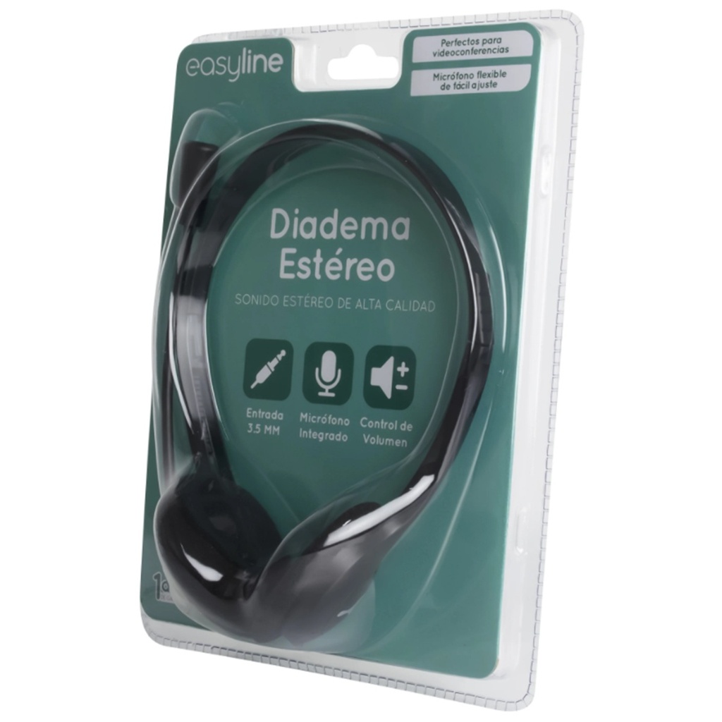 Audífonos Con Microfono Easy Line EL-994787 Alámbrico 1.8 Metros 3.5mm