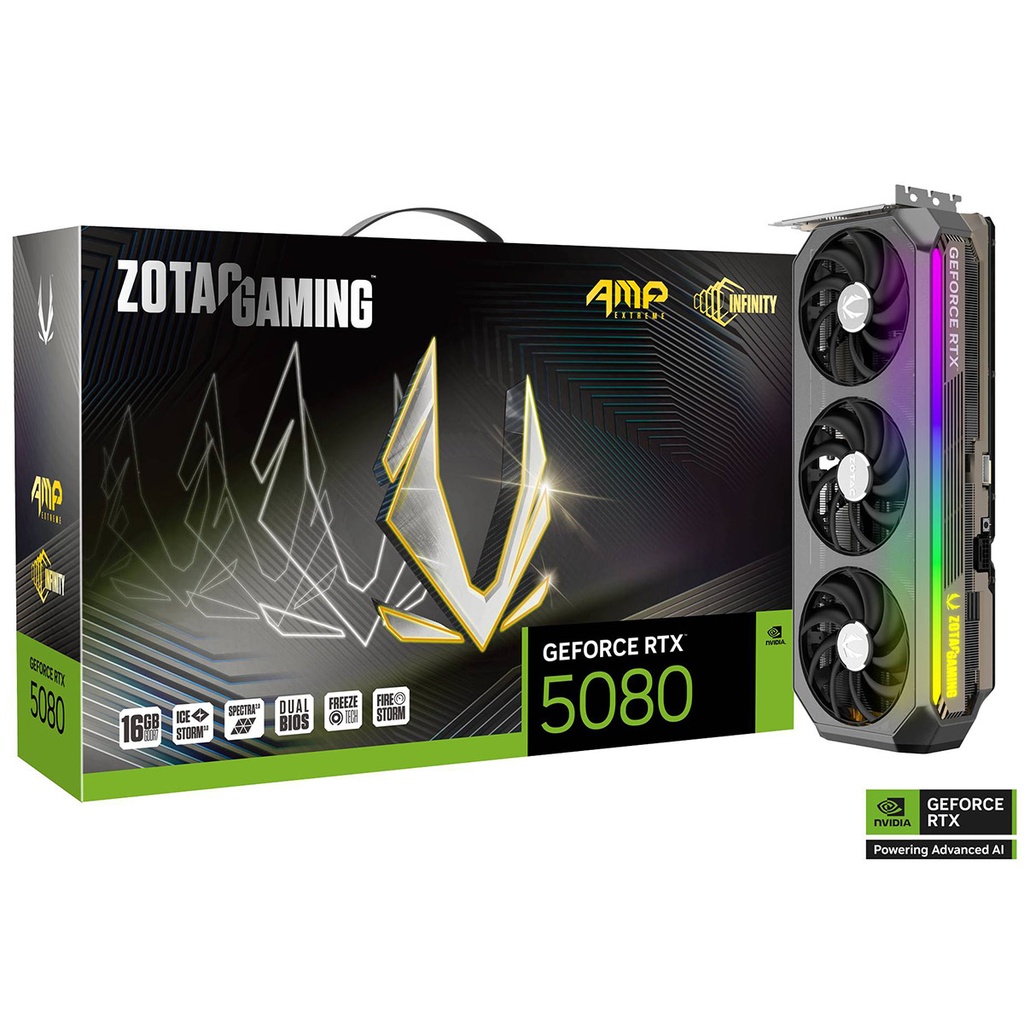 Tarjeta de Video Zotac NVIDIA GeForce RTX 5080 AMP Extreme Infinity 16GB 256-bit GDDR7 PCI Express x16 5.0 