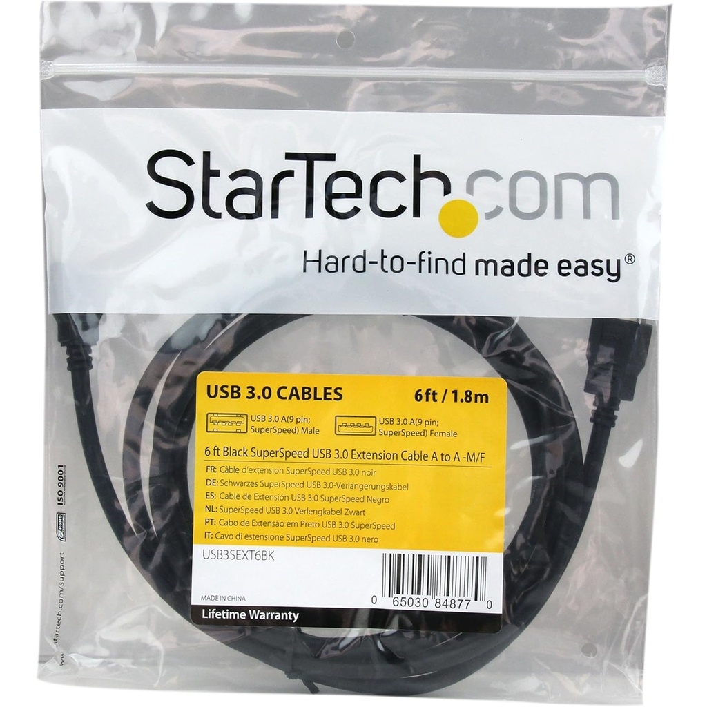 Cable USB StarTech USB3SEXT6BK USB A Macho - USB A Macho 1.8 Metros