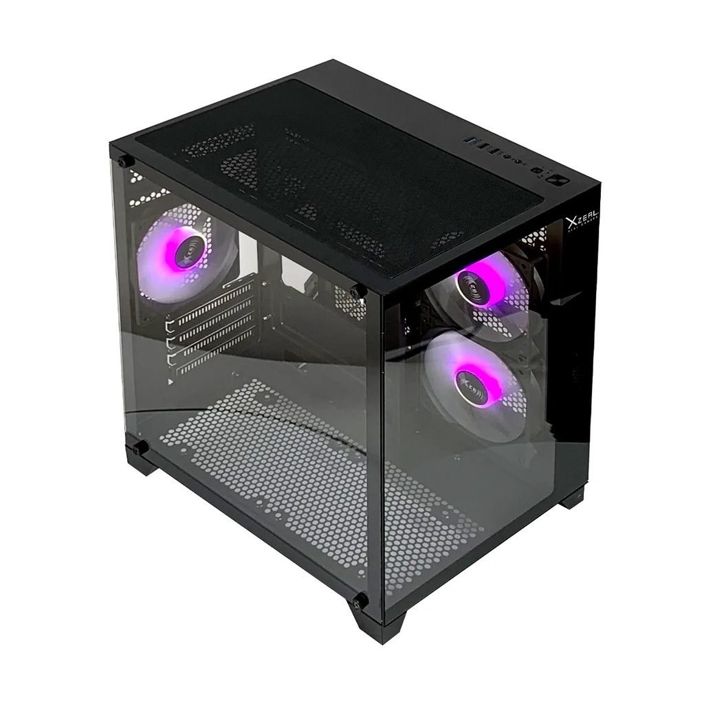 Gabinete Xzeal Cubo Cxi2 Soporta M-atx/itx Cristal Templado 3x Ventiladores ARGB