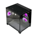 Gabinete Xzeal Cubo Cxi2 Soporta M-atx/itx Cristal Templado 3x Ventiladores ARGB