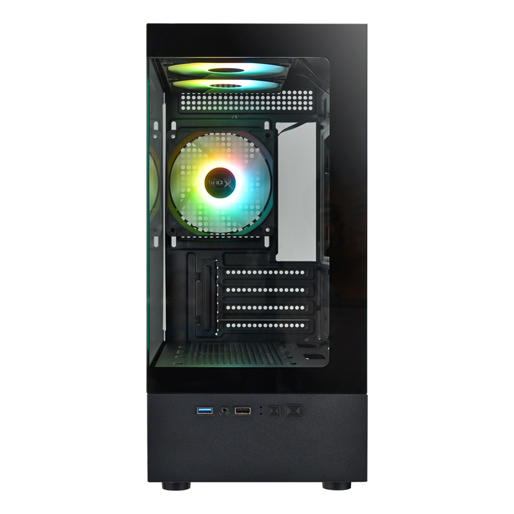 Gabinete xzeal x-zynergy m-atx/itx xzgazny1b espacios pci 4 espacios de expansión rgb - negro