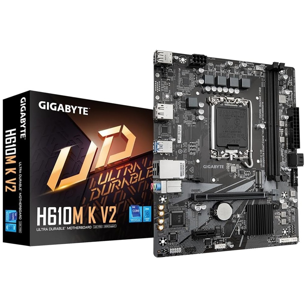 Tarjeta Madre Gigabyte H610M K V2 Micro-ATX LGA 1700 128 GB DDR5 HDMI DisplayPort Para Intel 