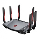 Router MSI Radix AXE6600 Wifi 6E Tri-Band Gaming Router 6GHz 6600MBPs 4 Core 1.8GHz 6 Antenas
