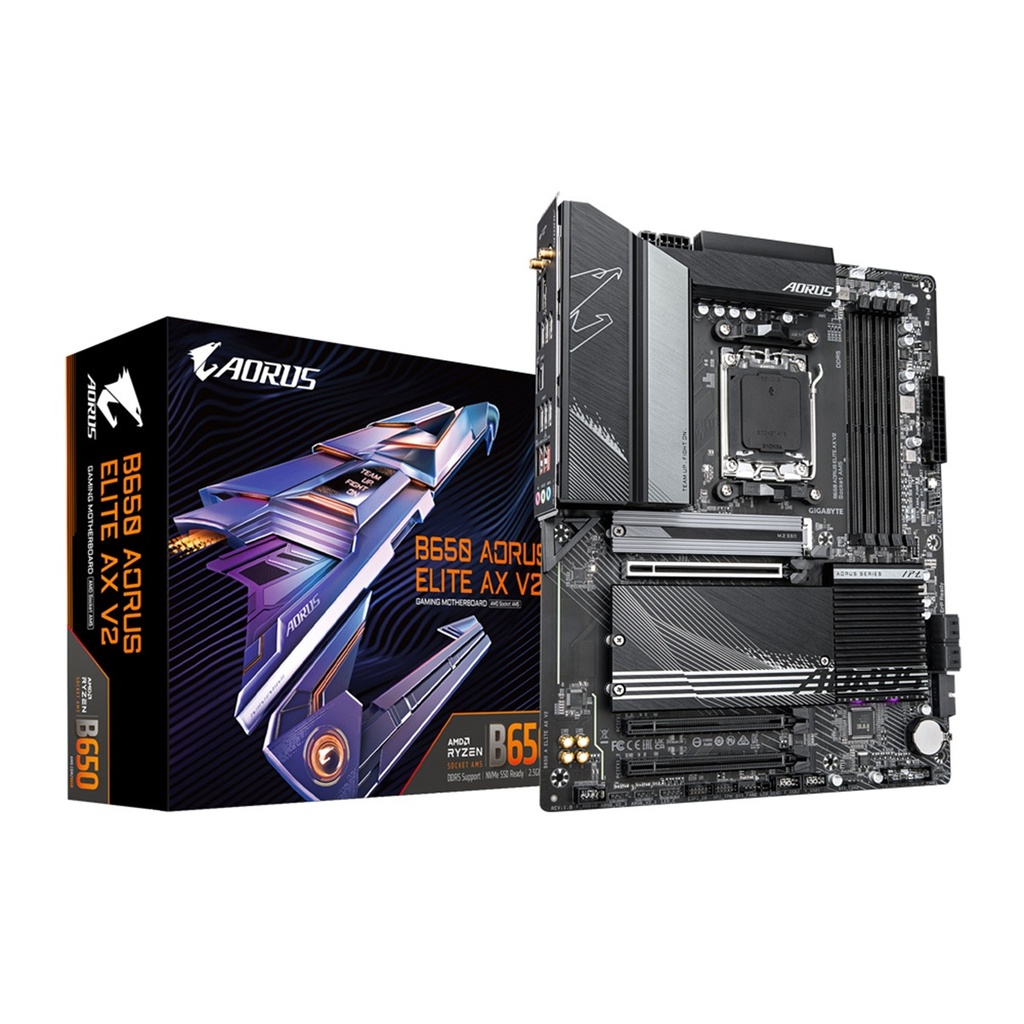 Tarjeta Madre Gigabyte B650 A ELITE AX V2 S-AM5 4x DDR5 5200MHz HDMI DP WIFI6E BT 5.3 ATX 