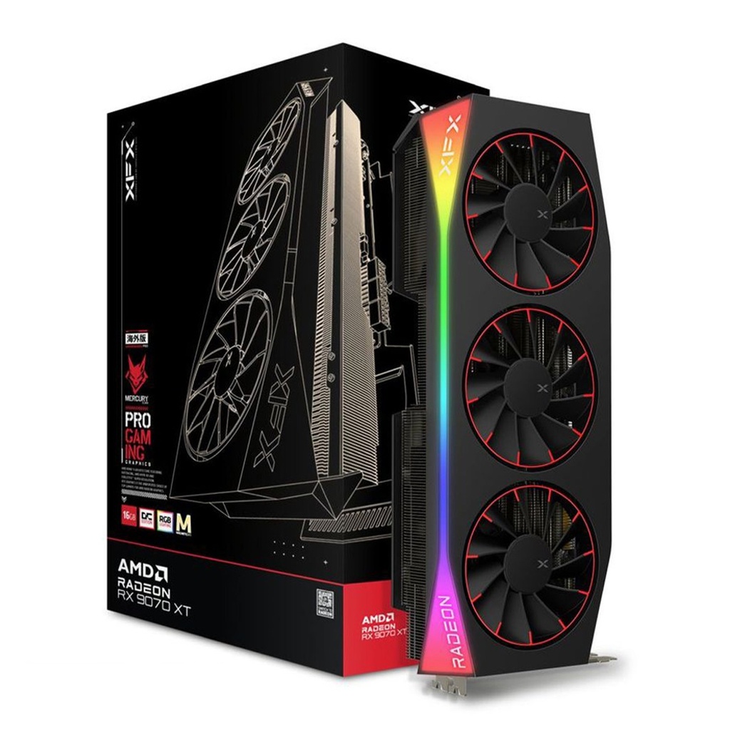 Tarjeta De Video XFX Mercury RX9070XT 16GB GDDR6 2570MHz 3x DisplayPort HDMI