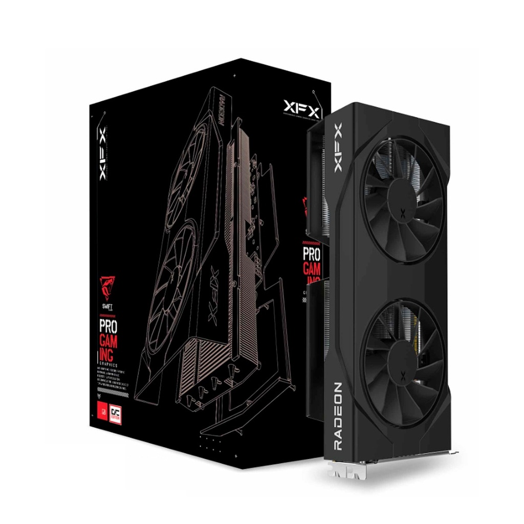 Tarjeta De Video XFX Swift RX9060XT OC 16GB GDDR6 1900MHz 2x DisplayPort HDMI