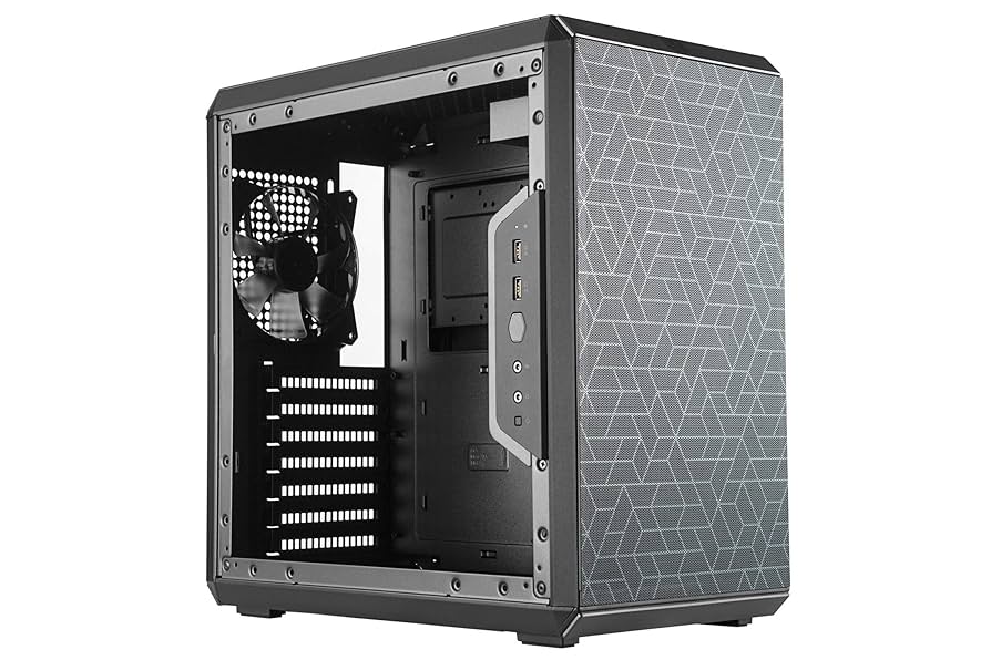 Gabinete para pc cooler master masterbox q500l midi-tower, soporta t. madre atx, micro atx, mini-itx, ventana lateral, ventilado