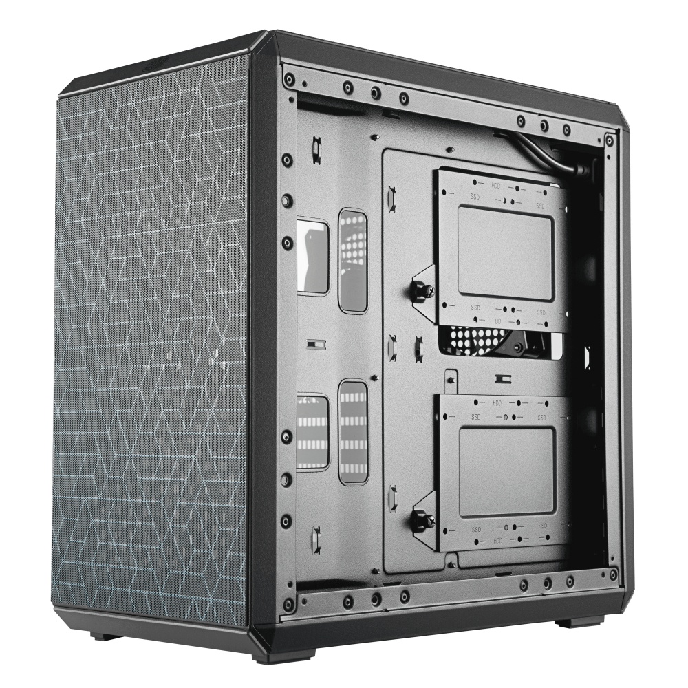 Gabinete para pc cooler master masterbox q500l midi-tower, soporta t. madre atx, micro atx, mini-itx, ventana lateral, ventilado