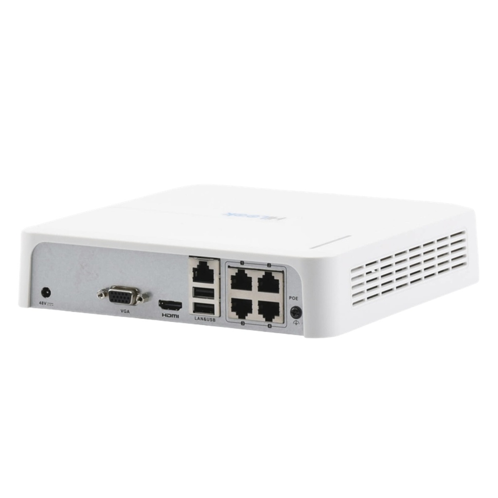 NVR 4 Megapixel Compatibles con Cámaras AcuSense 4 Canales IP 4 Puertos PoE+ 1 Bahía de Disco Duro Salida en Full HD