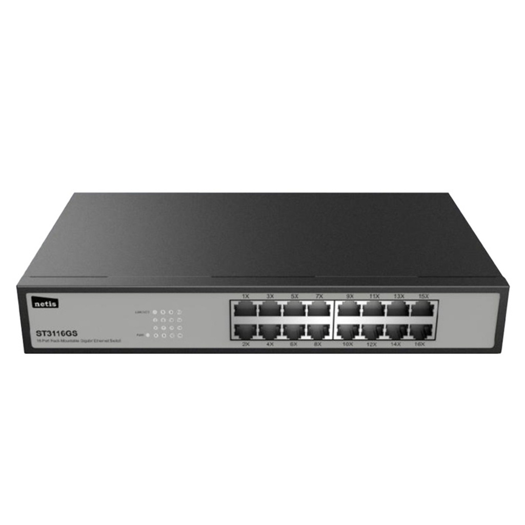 Switch Netis ST3116GS 16 Puertos Gigabit Ethernet 10/100/1000 32 Gbit/s 2000 Entradas No Administrado 