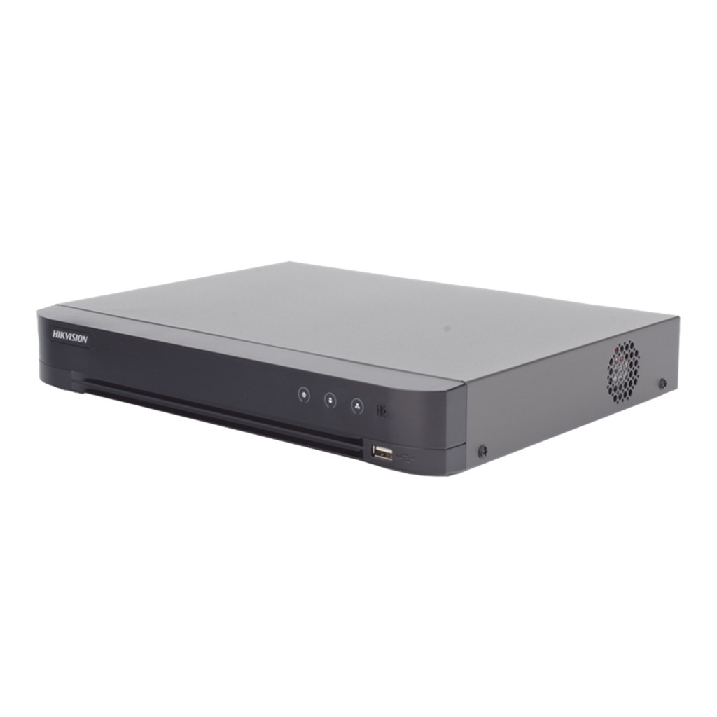 DVR 8 Canales TURBOHD + 8 Canales IP 4K Audio por Coaxitron ACUSENSE Reconocimiento Facial 1 Bahía de Disco Duro Alarmas I/O Salida de Video en 4K H.265+