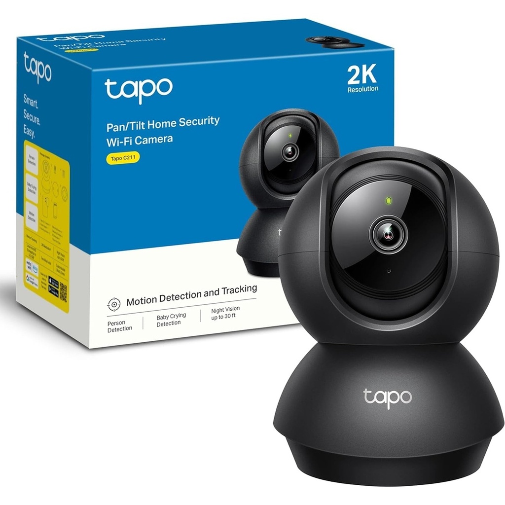 Cámara CCTV IP Smart WiFi Domo IR Interior TP-Link TAPO C211 Inalámbrico 2304x1296 Pixeles Día/Noche
