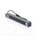 PDU Para Rack Thorsman THTCM6CUSB 1U A-8V 15A 125V 6 Contactos 