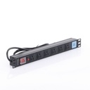PDU Para Rack Thorsman THTCM6CUSB 1U A-8V 15A 125V 6 Contactos 