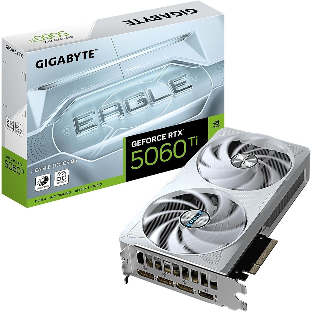 Tarjeta de Video Gigabyte NVIDIA GeForce RTX 5060 Ti EAGLE OC ICE 8G 8GB 128-bit GDDR7 PCI Express x8 5.0