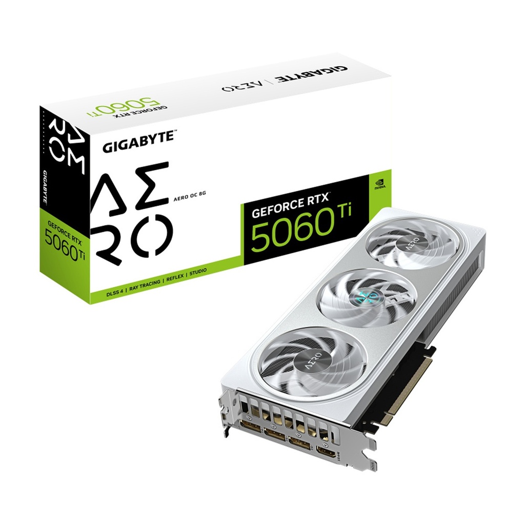 Tarjeta de Video Gigabyte NVIDIA GeForce RTX 5060 Ti AERO OC 8GB 128-bit GDDR7 PCI Express x8 5.0 