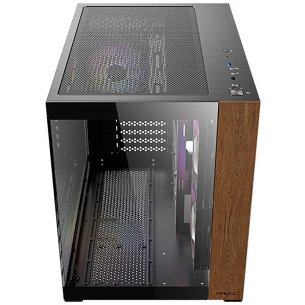 Gabinete Antec CX600M WOOD ARGB Mini-Tower Micro-ATX/Mini-ITX USB 2.0/3.0 sin Fuente 3 Ventiladores Instalados