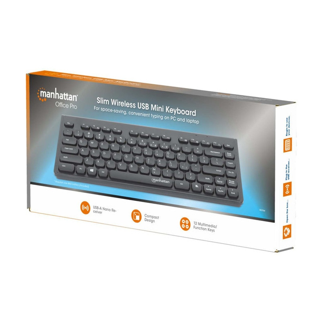 Teclado Manhattan 180764 60% Inalámbrico USB Inglés