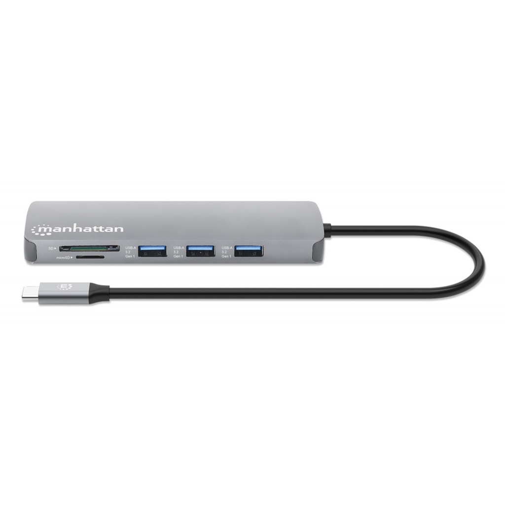Docking Station Manhattan 190459 USB-C - 2x USB C 3.0 3x USB A 3.0 1x HDMI 1x RJ-45 MicroSD/SD