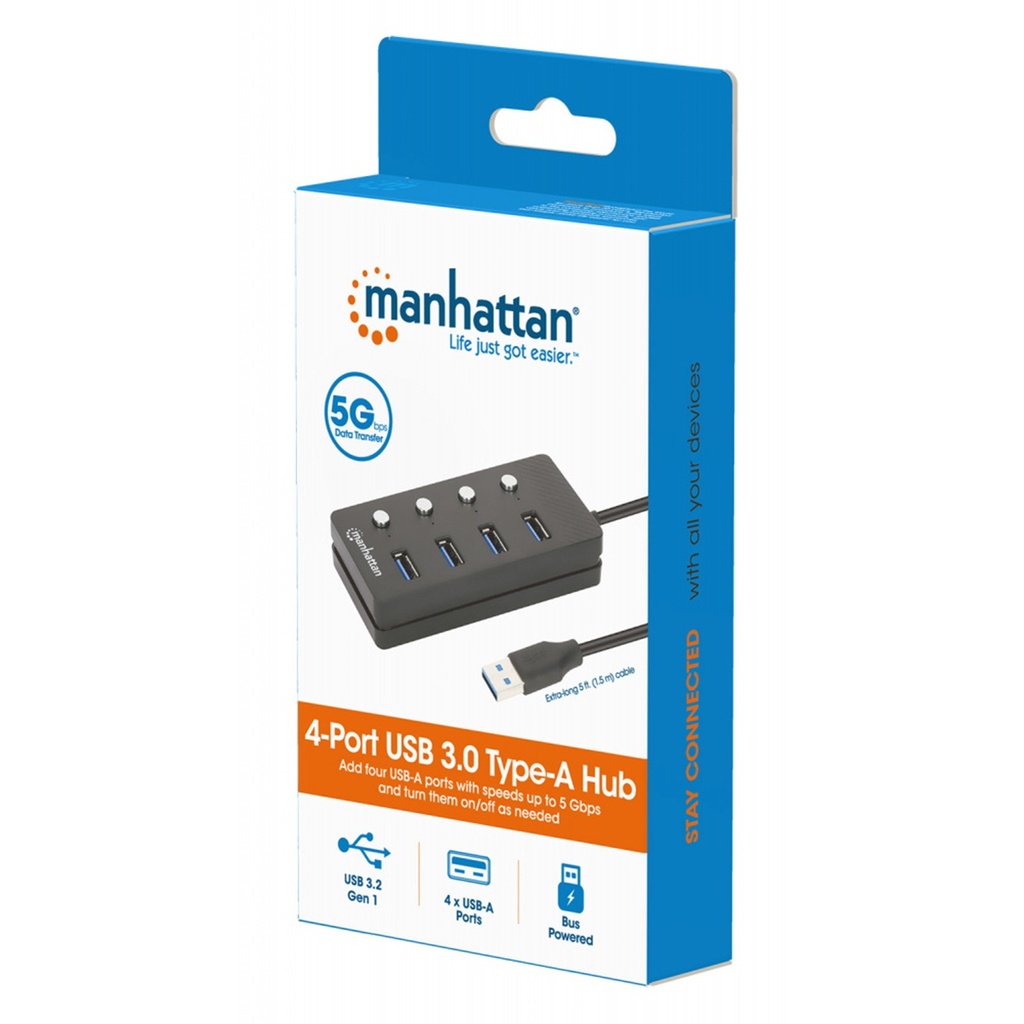 Docking Station Manhattan 180887 USB A 3.1 - 4x USB A 3.1 5 Gbit/s 