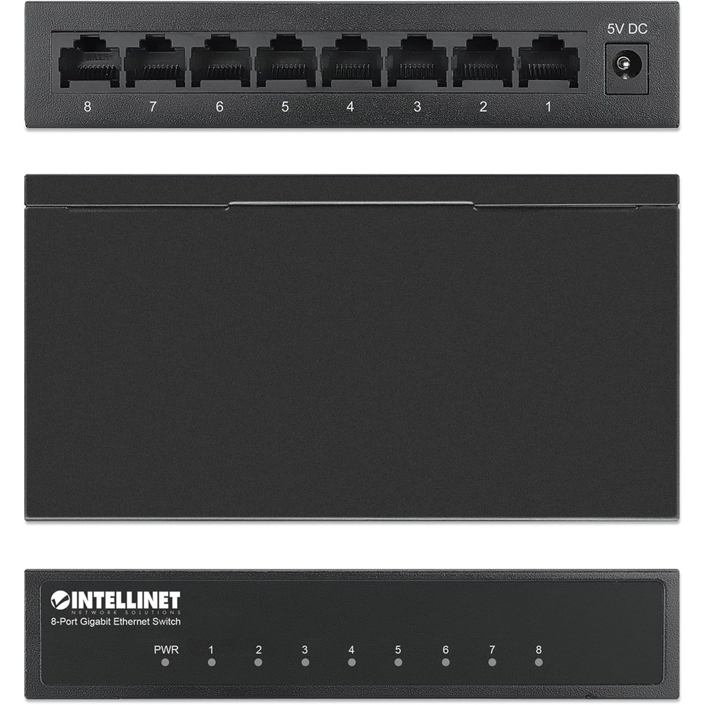 Switch Intellinet Gigabit Ethernet 530347 8 Puertos 10/100/1000Mbps 4096 Entradas No Administrable 