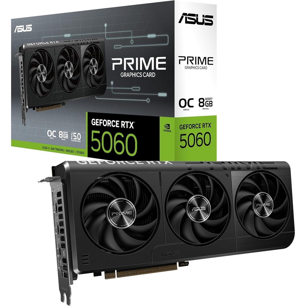 Tarjeta de Video ASUS NVIDIA GeForce RTX 5060 PRIME RTX5060 O8G 8GB 128-bit GDDR7 PCI Express 5.0
