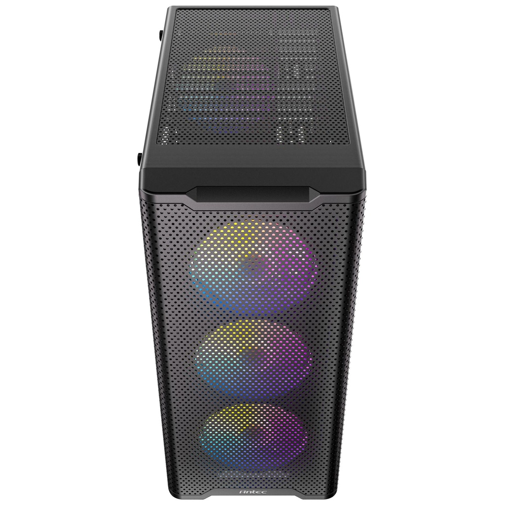 Gabinete antec vx310 argb midi tower, vent. 3x 120 mm, vent. 1x 120 mm, psu no negro
