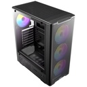 Gabinete antec vx310 argb midi tower, vent. 3x 120 mm, vent. 1x 120 mm, psu no negro