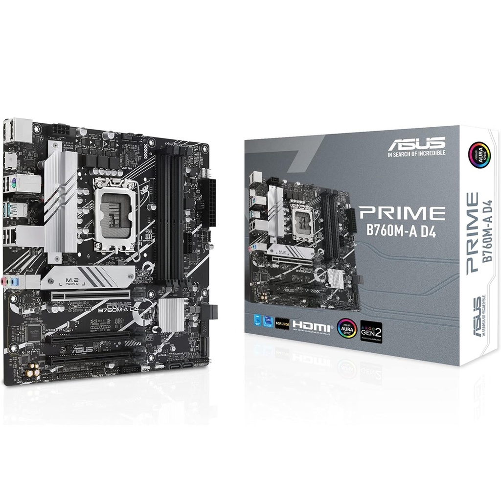 Tarjeta Madre Asus PRIME B760M-A D4-CSM Micro ATX LGA 1700 Intel B760 128gb DDR4 2x Hdmi 1x Dp