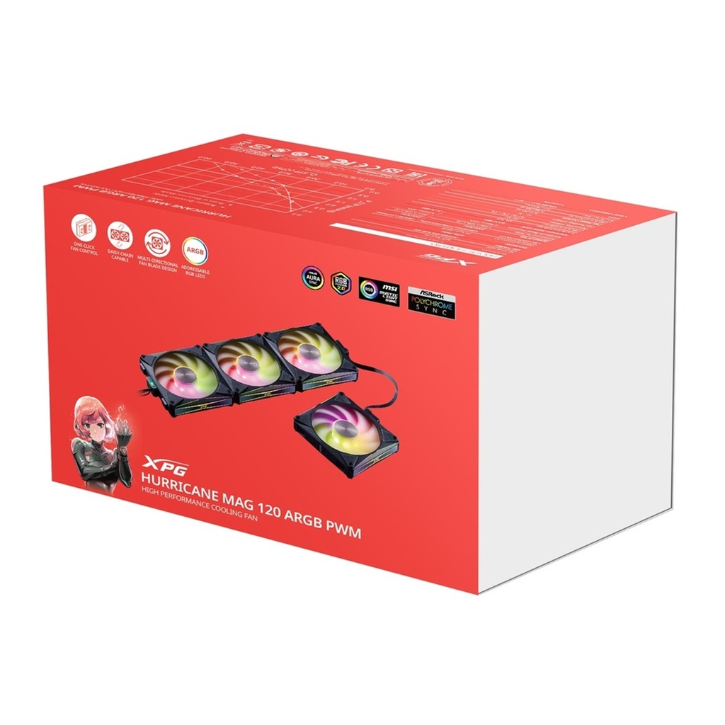 Ventilador Para CPU XPG HURRICANE MAG 120 ARGB PWM 120mm 2000RPM