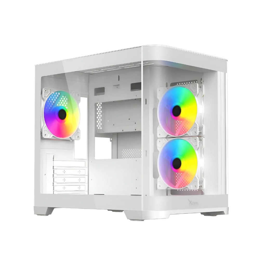 Gabinete Xzeal XZGAMC3W Midi-Tower Micro-ATX/Mini-ITX USB 2.0 Sin Fuente 3 Ventiladores Instalados