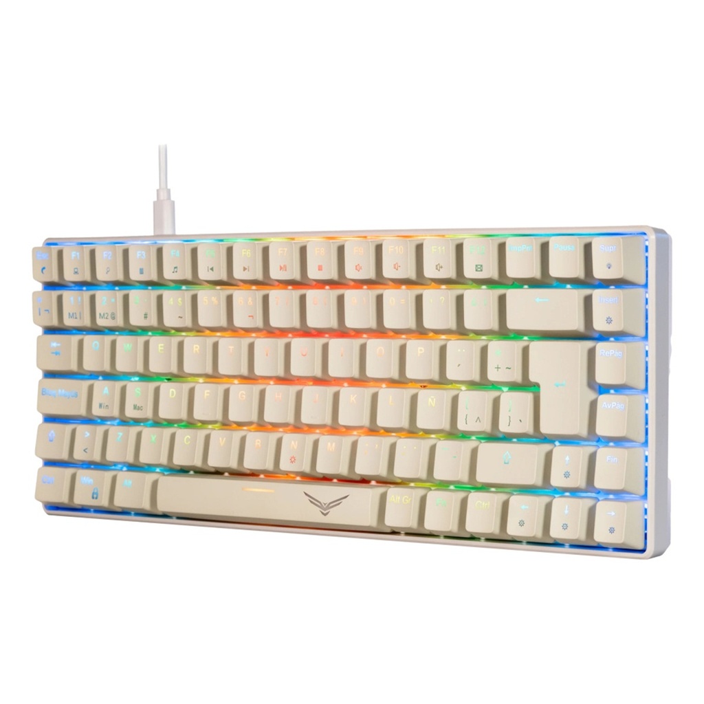 Teclado Gamer Mecanico Naceb Gray Basilik LED RGB 75% Huano Red Alámbrico USB Español