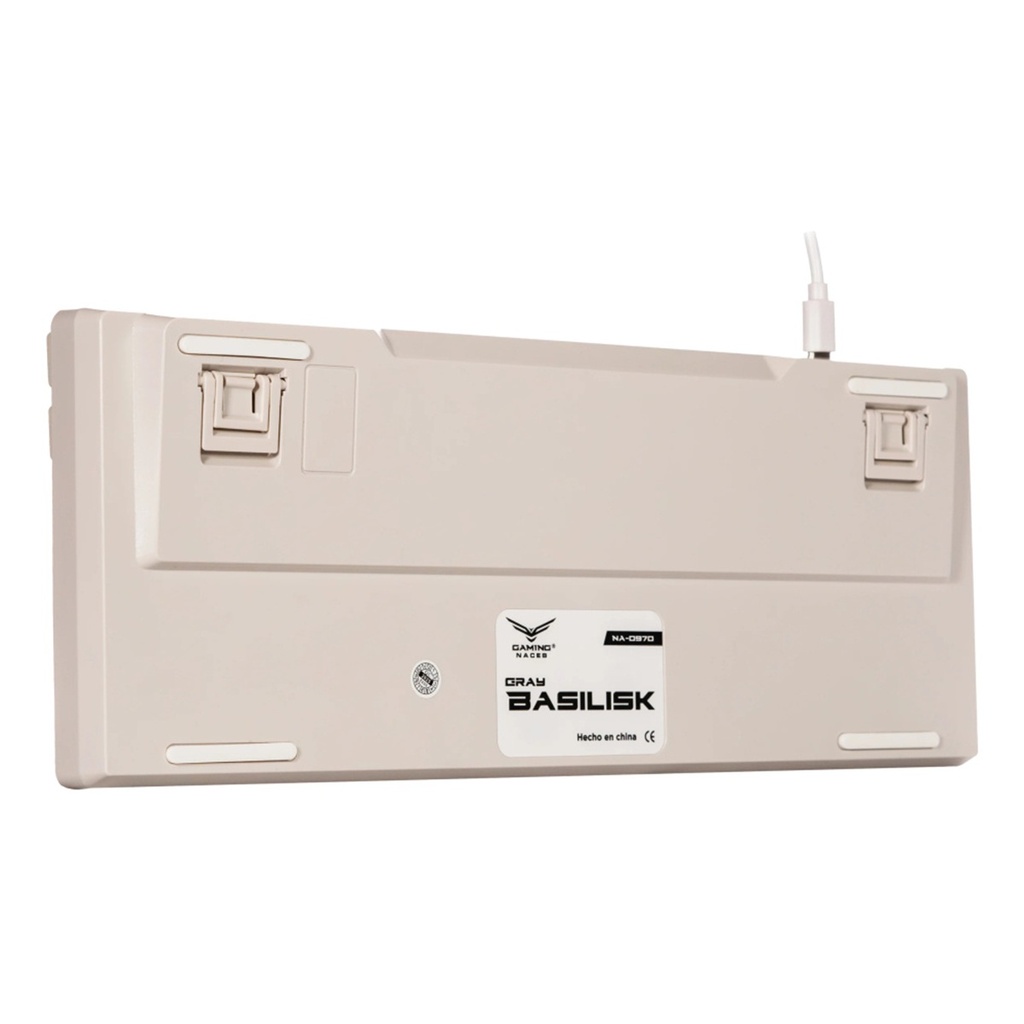 Teclado Gamer Mecanico Naceb Gray Basilik LED RGB 75% Huano Red Alámbrico USB Español