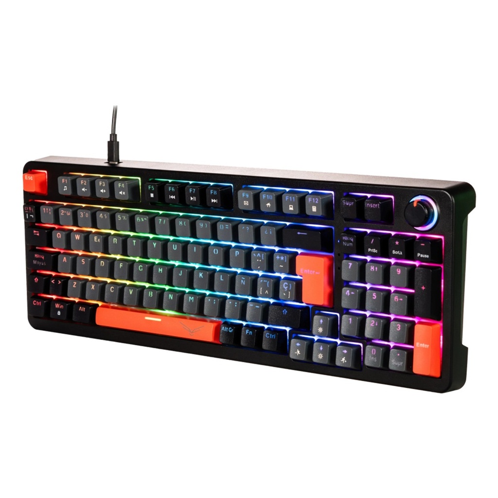Teclado Gamer Mecánico Naceb NA-0972G LED RGB Cherry MX Brown Alámbrico USB Español