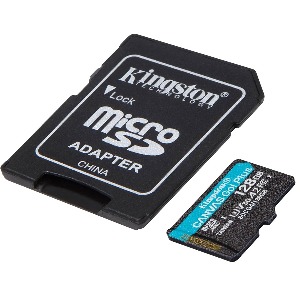 Memoria Flash Kingston Canvas Go! Plus 128GB MicroSD UHS-I Clase 10 Con Adaptador