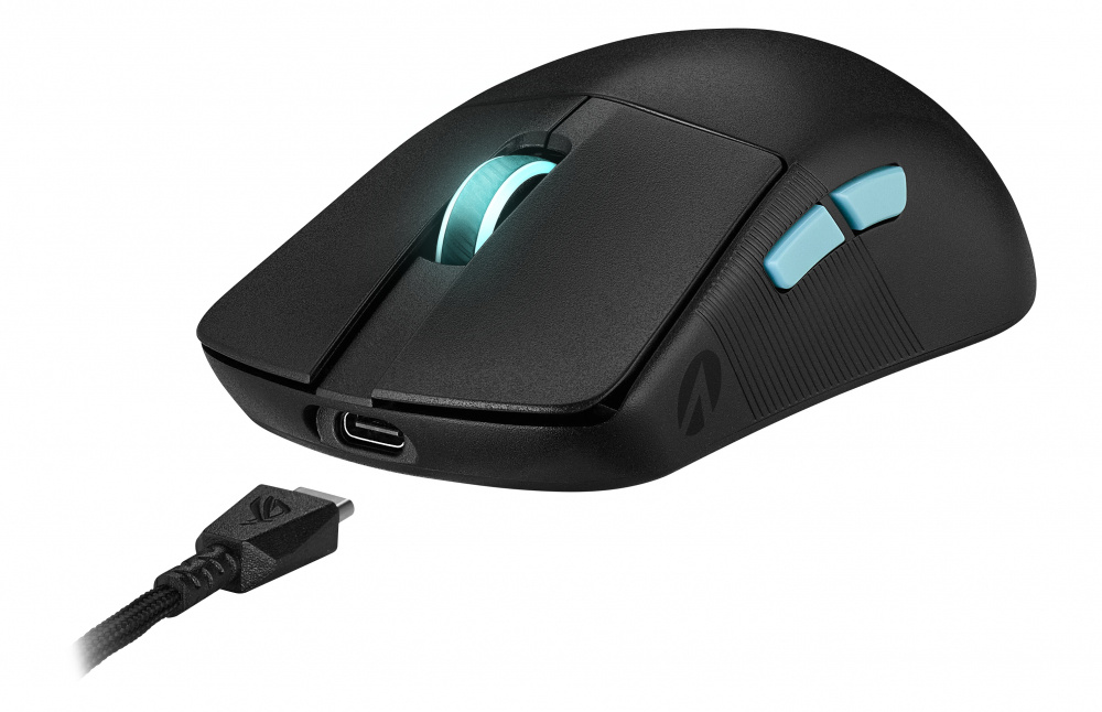Mouse optico asus rog harpe ace aim lab edition, usb, rf 2.4 ghz, bluetooth 5.1, 650ips, 36000 dpi, negro