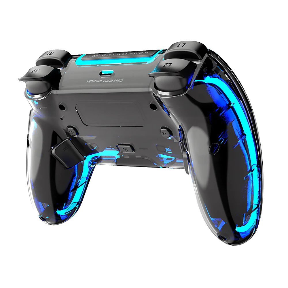 Control balam rush inalámbrico kontrol lucid g690 / bt 5.0 + alambrico / compatible ps5 , android , ios , pc / joysticks con tecnología hall 3d + doble motor + rgb / recargable 800 mah / negro