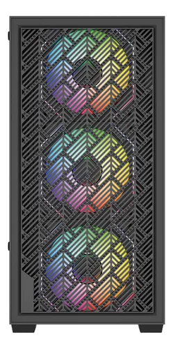 Gabinete balam rush gamer compact mini torre nitrox edge aircool 4700a / max mb m-atx sin fuente / 1x usb a 3.0 + 2x usb a 2.0 + 4xfan 120mm argb 4 pin / panel izq cristal + frente mesh / negro