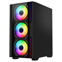 Gabinete balam rush gamer compact mini torre nitrox edge pro crystal 4900c / max mb m-atx sin fuente / 1x usb a 3.0 + 2x usb a 2.0 + 4xfan 120mm argb 4 pin / panel izq cristal + frente cristal / negro
