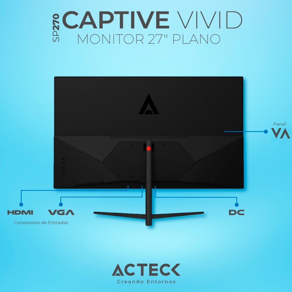 Monitor captiv vivid ii sp270 acteck panel de 27 pulgadas - resolución max 1920*1080p