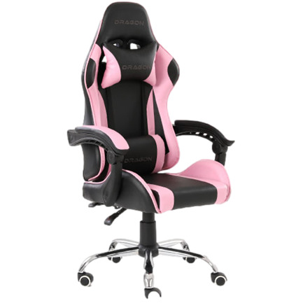Silla gamer ergonómica modelo falkor color negro-rosa