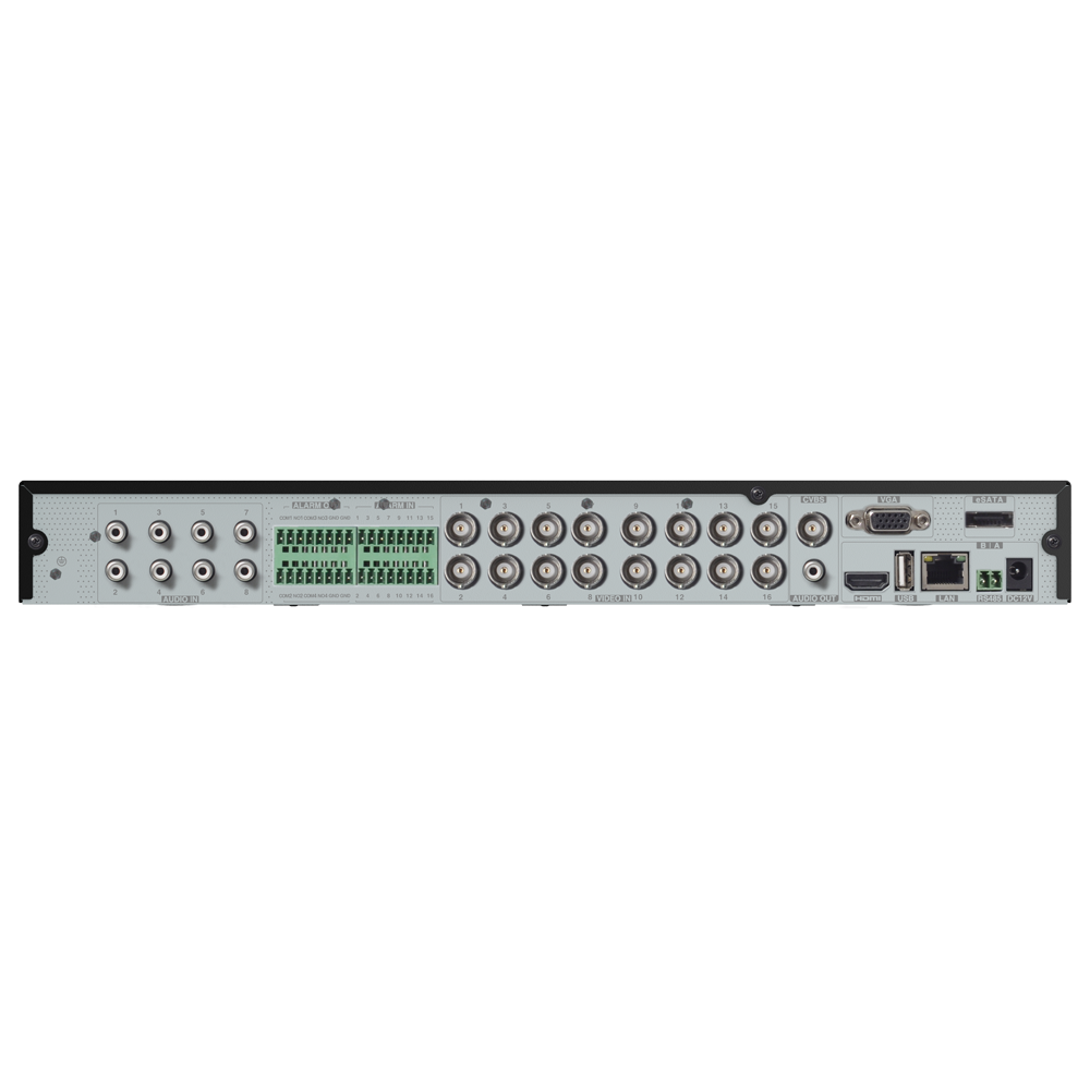 Dvr de 16 canales 3k/5 mp ahd/tvi - 4/2 mp ahd/tvi/cvi + 8 ch-ip hasta 5 mp via red