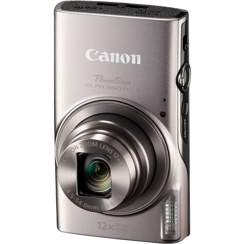 Camara canon powershot elph 360hs a color plata con zoom óptico de 12x / 20mp y conexión wifi / nfc