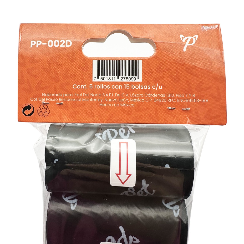 Rollos de Bolsas para Desechos Pepet 6 Rollos 90 Bolsas