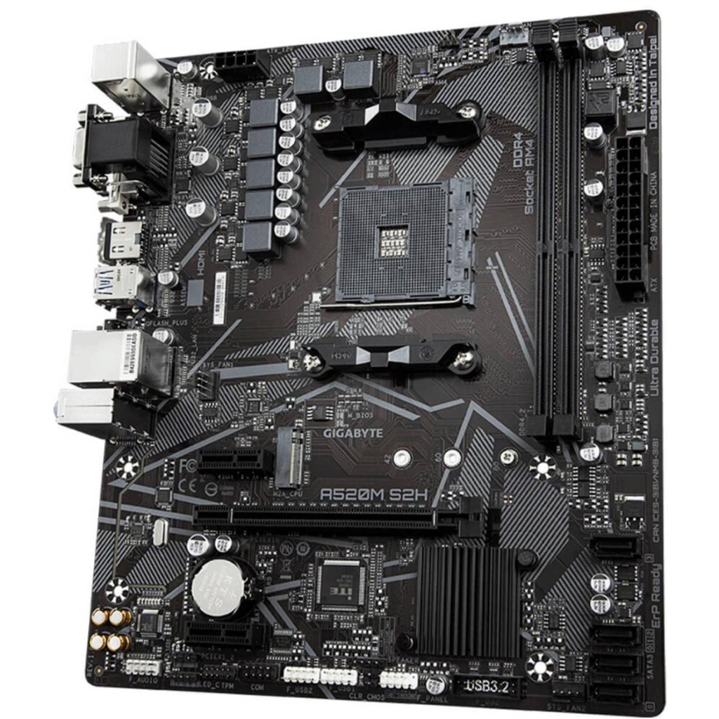 Tarjeta Madre Gigabyte A520M S2H AM4 Ryzen 3a Gen 2 x DDR4 M.2