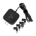 Cargador para Laptop Universal Vorago AU-405 65w 4 Puntas Intercambiables Seleccion de Voltaje Cable 1.2mts Negro
