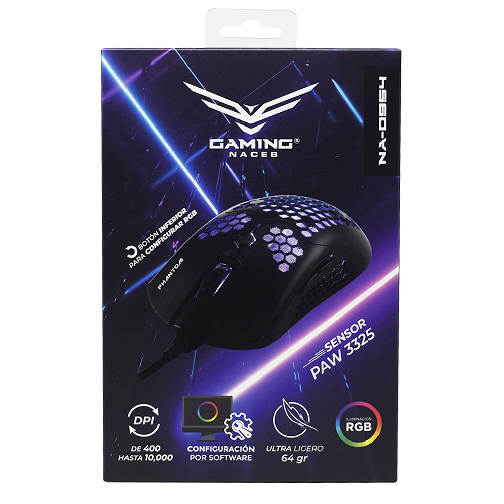 Mouse Gamer Naceb NA-0954 Alámbrico USB A 10,000DPI
