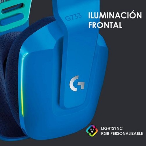 Audífonos Gamer Logitech G733 7.1 para PS4/PC RGB Lightsync Micrófono Desmontable Batería Recargable (981-000942)